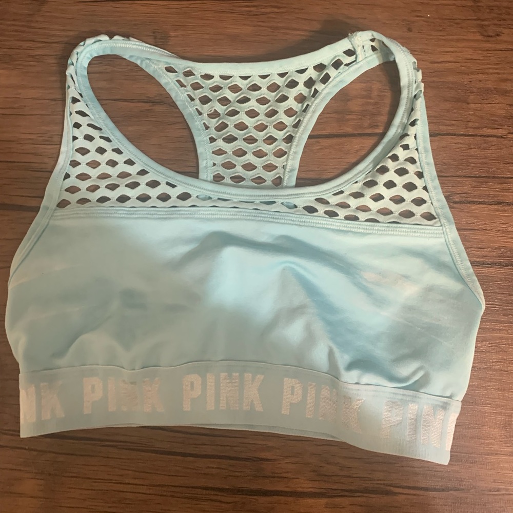 Teal color Victoria secret pink sports bra